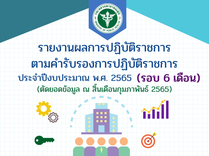 รายงานผลการปฏิบัติราชการตามคำรับรองการปฏิบัติราชการ ประจำปีงบประมาณ พ.ศ.2565 (รอบ 6 เดือน)