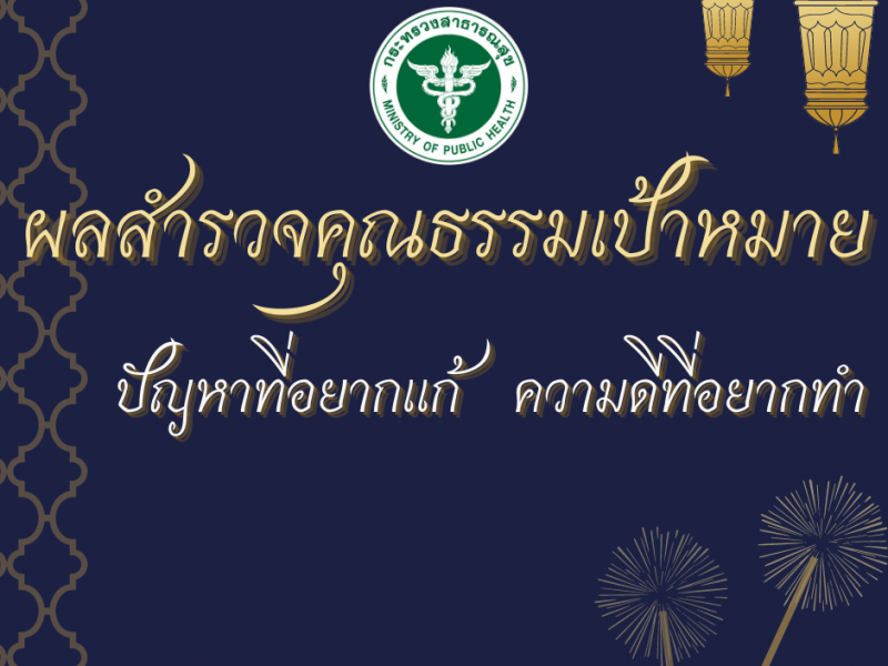 สรุปผลการสำรวจการค้นหาคุณธรรมเป้าหมาย ของบุคลากรกองบริหารการสาธารณสุข ปีงบประมาณ พ.ศ. 2564